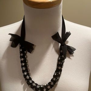 J. Crew black tied necklace.